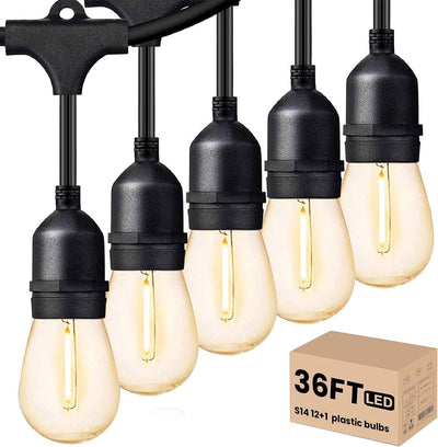 Cadena luces LED exteriores 36ft 13 bombillas E26 IP65