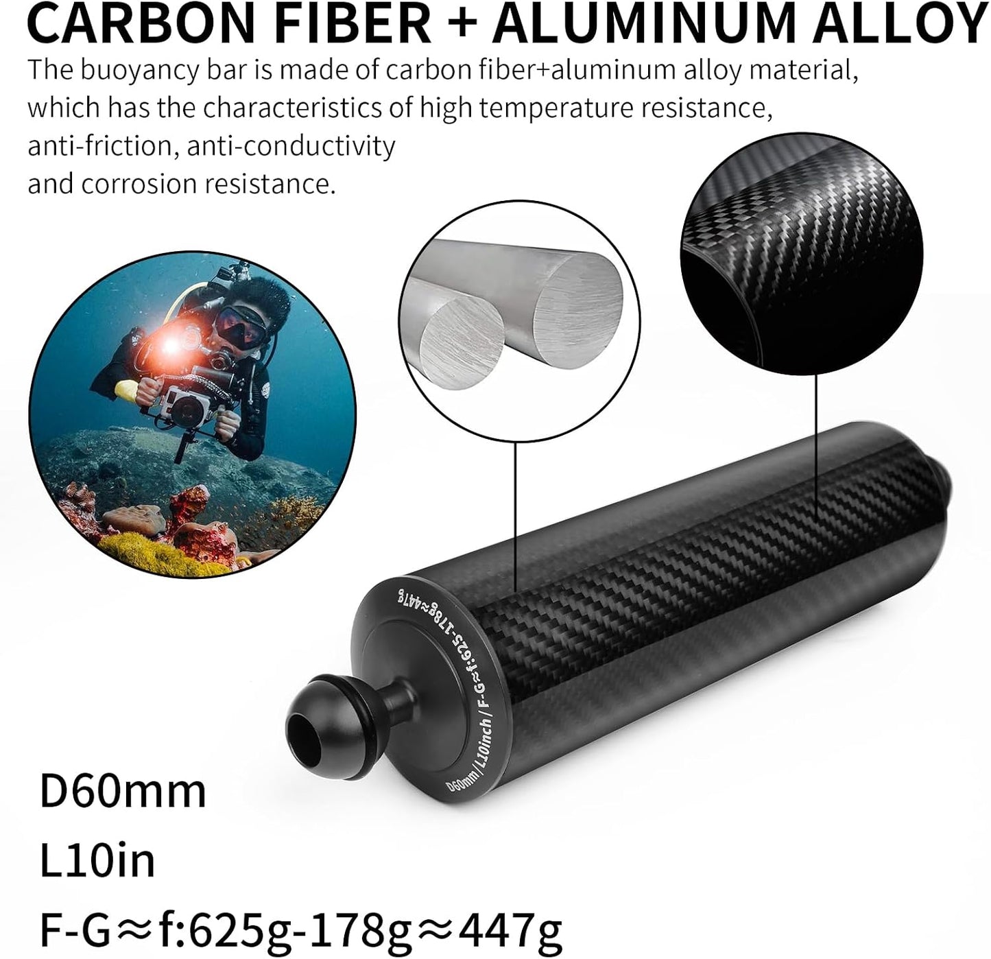 Brazo flotante fibra carbono negro 10pulg set 2