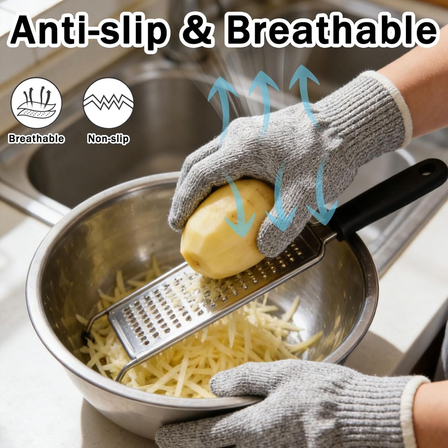 Guantes corto resistente abrasión antideslizante hombre