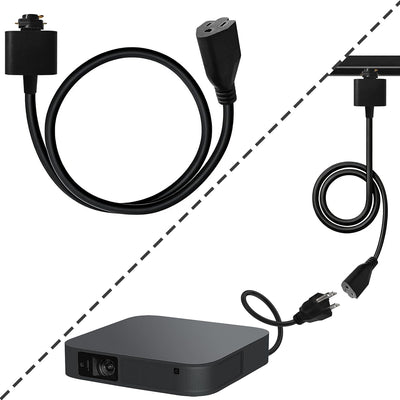 Cable extensión riel negro 5ft enchufe hembra 3 clavijas