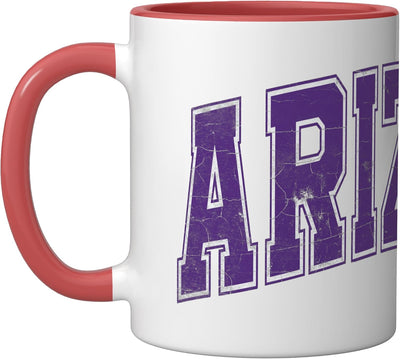Taza Cerámica Vintage Arizona Retro Púrpura Rojo/Blanco