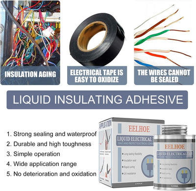 Cinta eléctrica líquida 4.2oz aislante goma sellador flexible