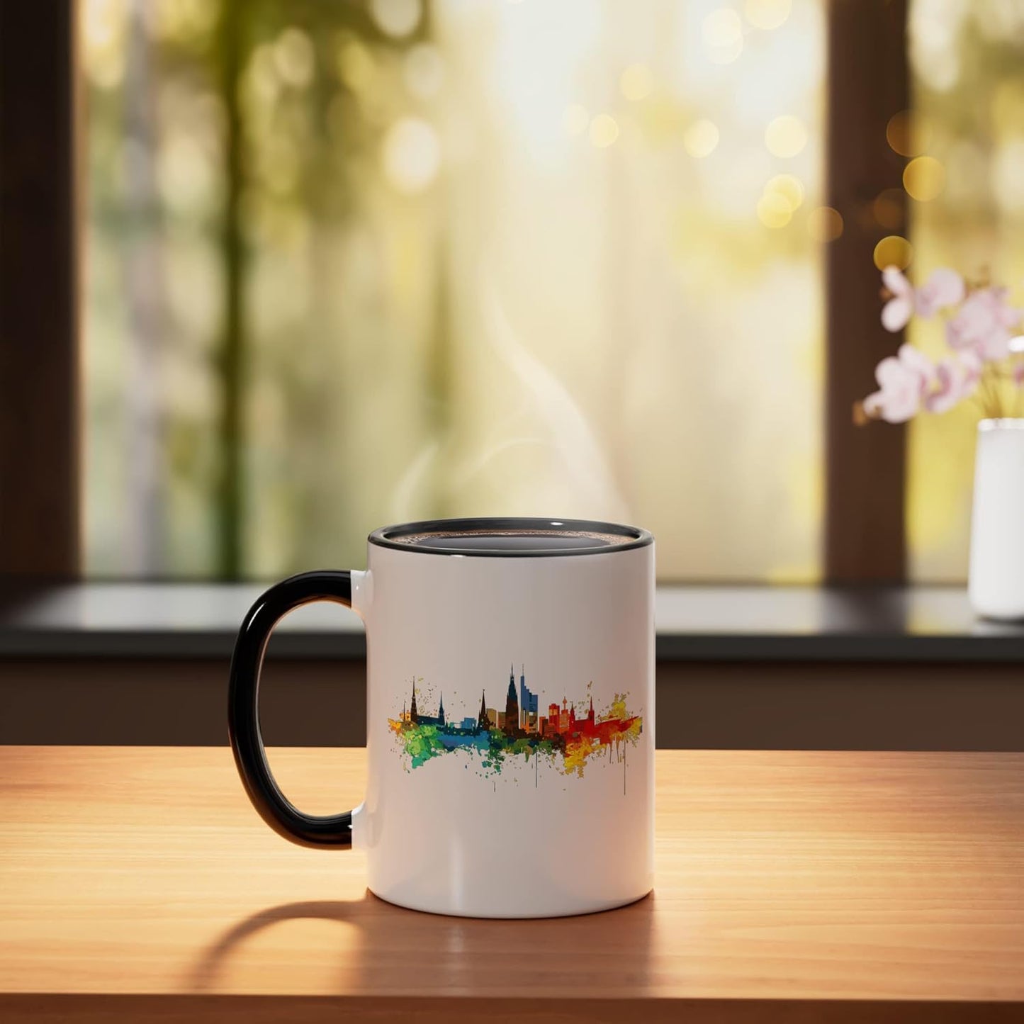 Taza cerámica Kaiserslautern negra/blanca