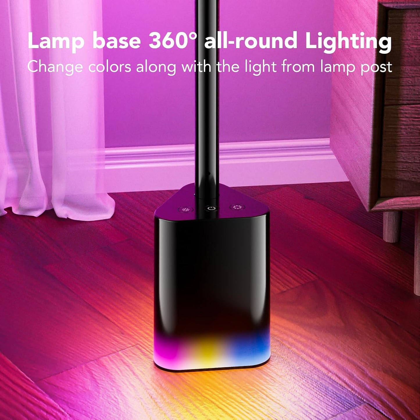 Lámpara pie LED RGBW con Alexa y control remoto sala estar