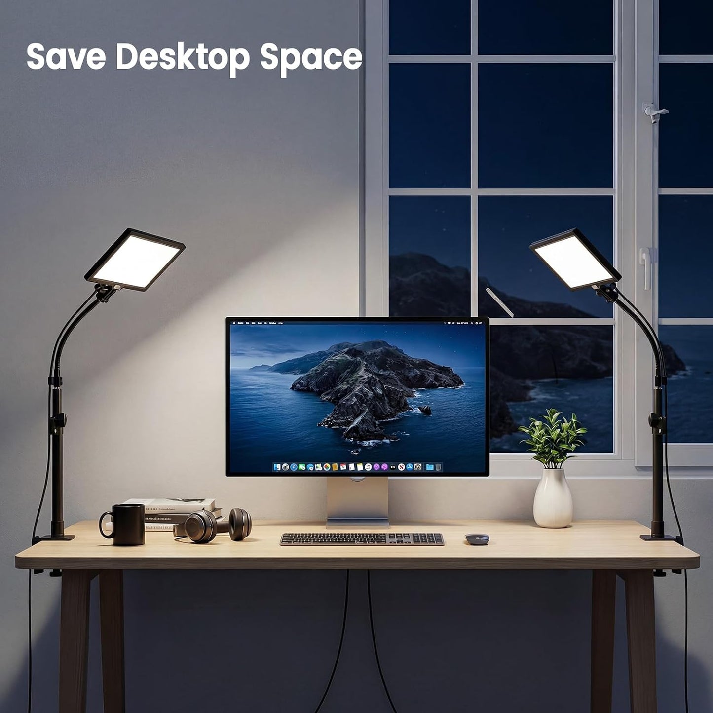 2 Luces LED Bicolor 3200-5600K para Videoconferencia y Podcast