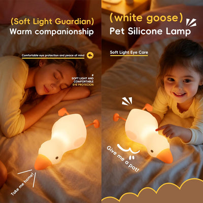 Luz Nocturna Ganso Regulable 3 Colores Táctil Recargable