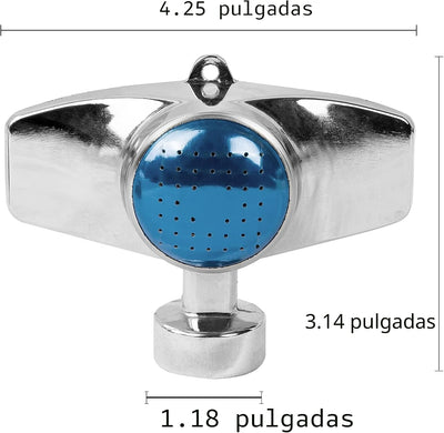 Aspersor metal 360 grados 2 rociadores patrón circular 30ft azul