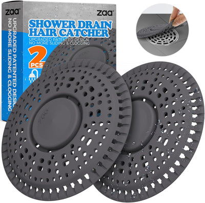 Recogedor pelo drenaje ducha pack 2 cubiertas silicona negro