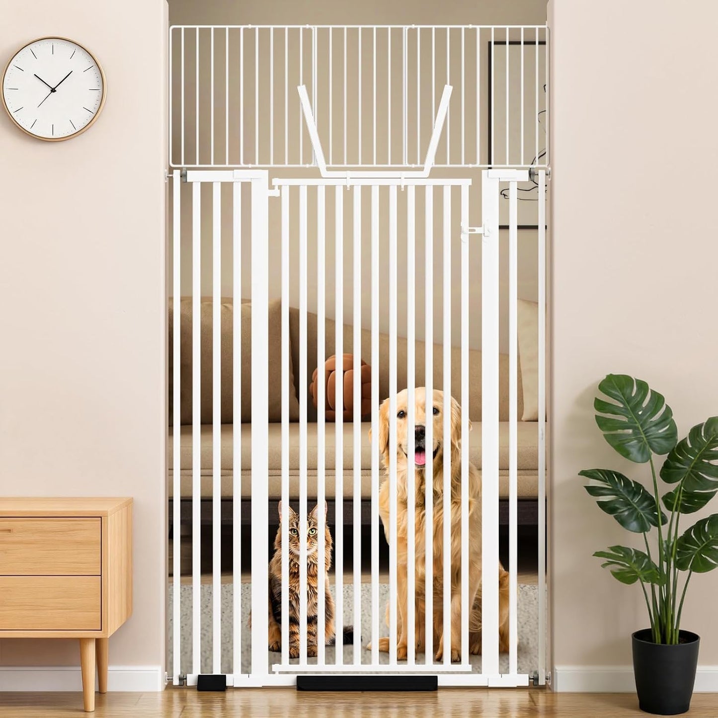 Puerta para gatos perros 71pulg 30-41 con kit extensión