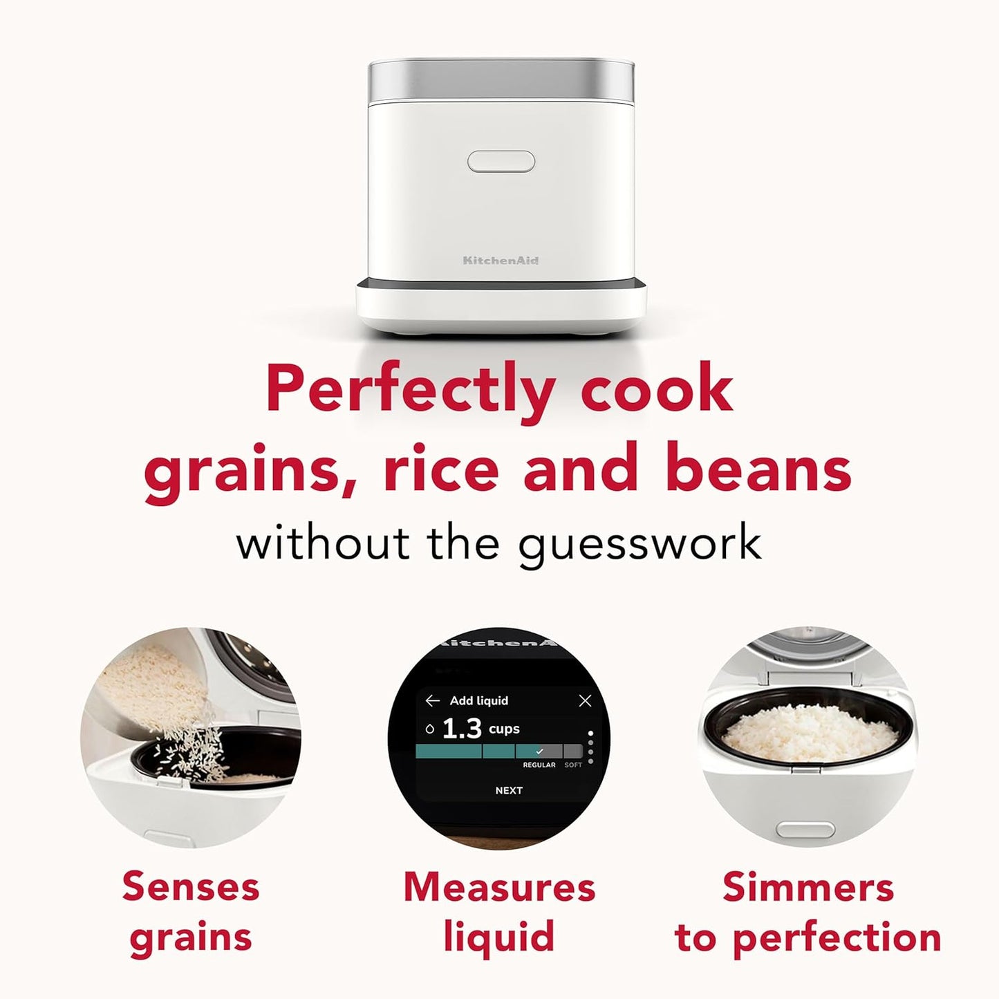 Olla Compacta Cereales Arrocera Porcelana Blanca