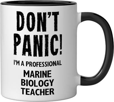 Taza Cerámica Profesor Biología Marina Negro/Blanco