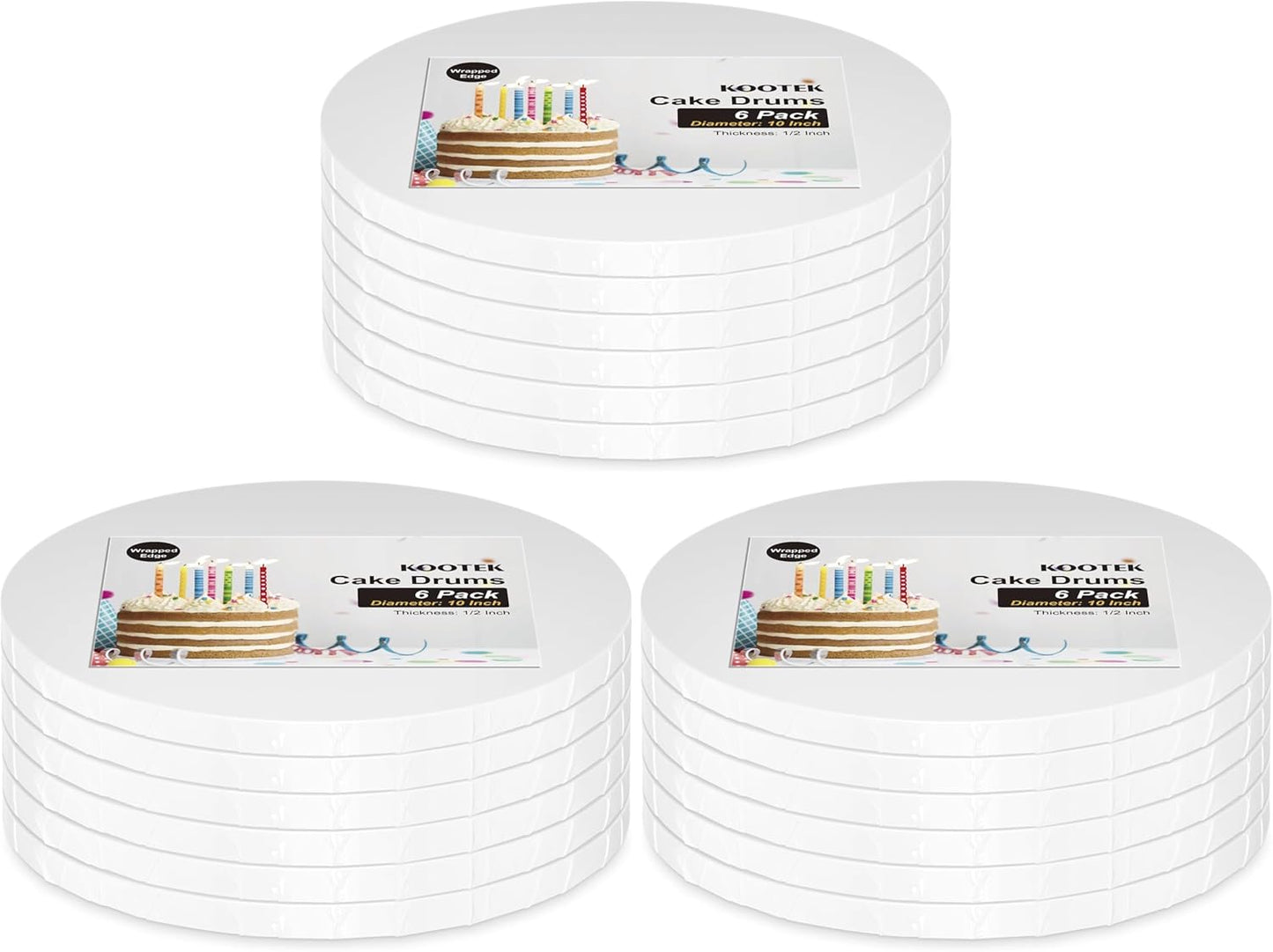 Tablas tartas redondas 10pulg 1/2pulg grosor 18 pzas