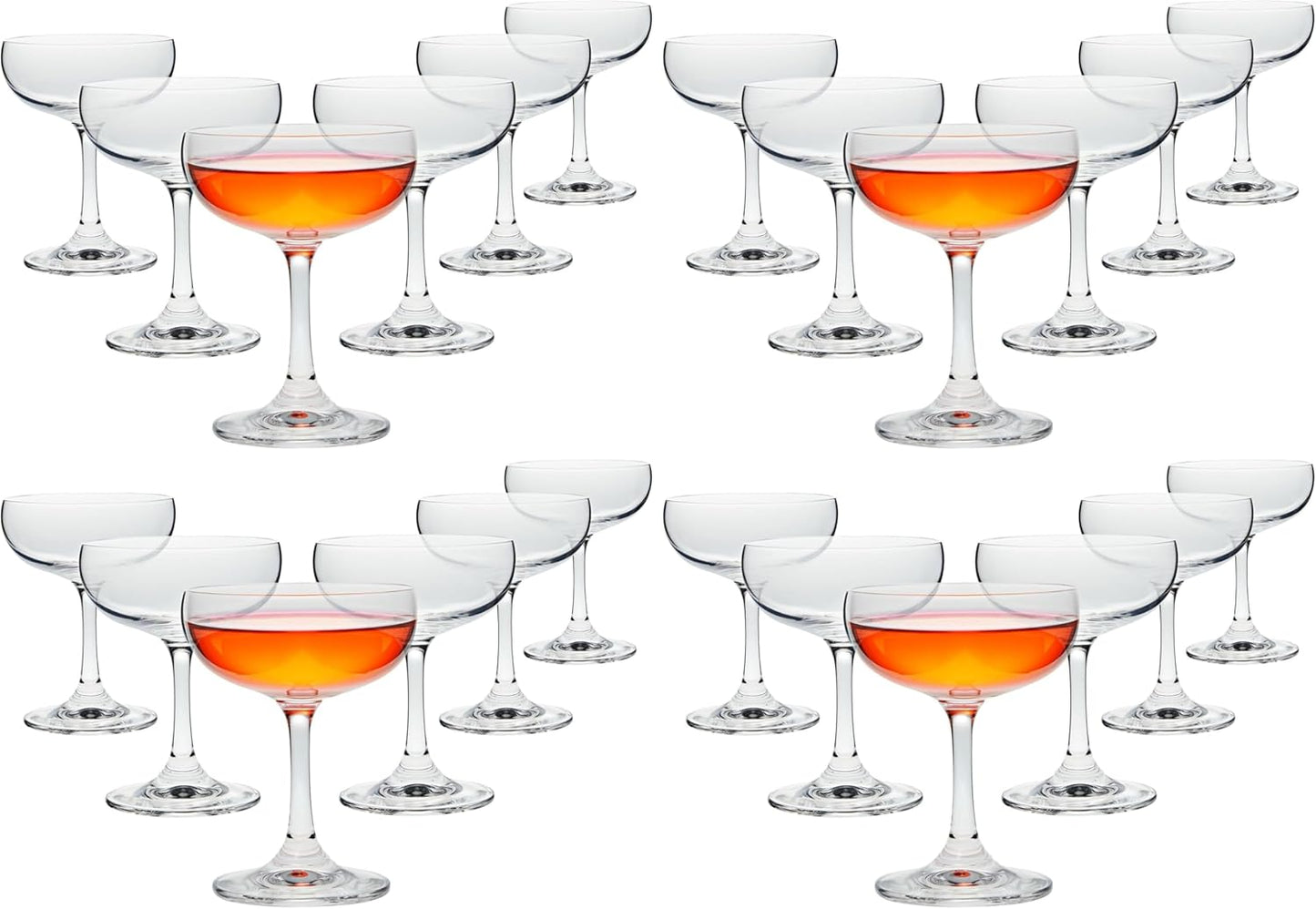 Set 6 Vasos Transparentes Vintage 7oz para Fiesta