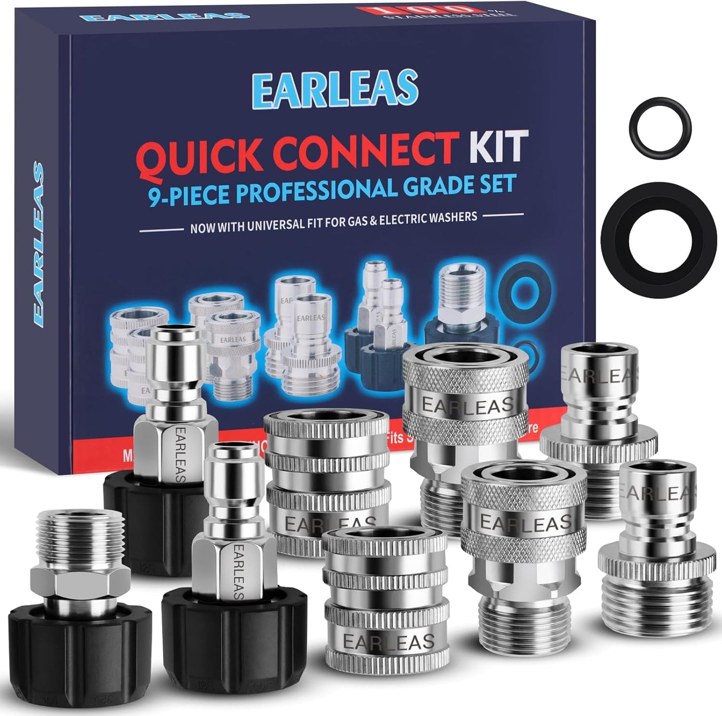 Kit adaptadores acero inox M22-0.551 a 3/8 pulg