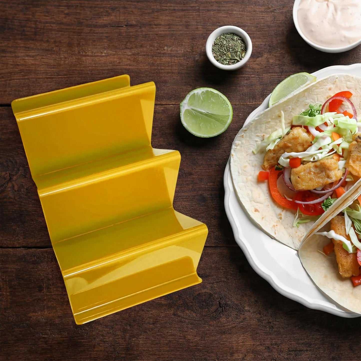 Set 6 soportes tacos para microondas amarillo