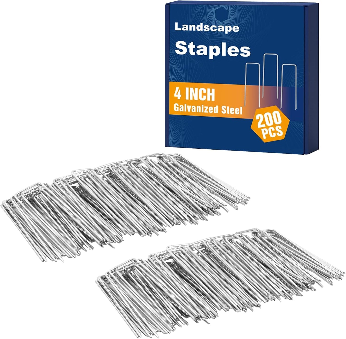 200 Grapas Paisaje 4pulg Estacas Galvanizadas U SOD