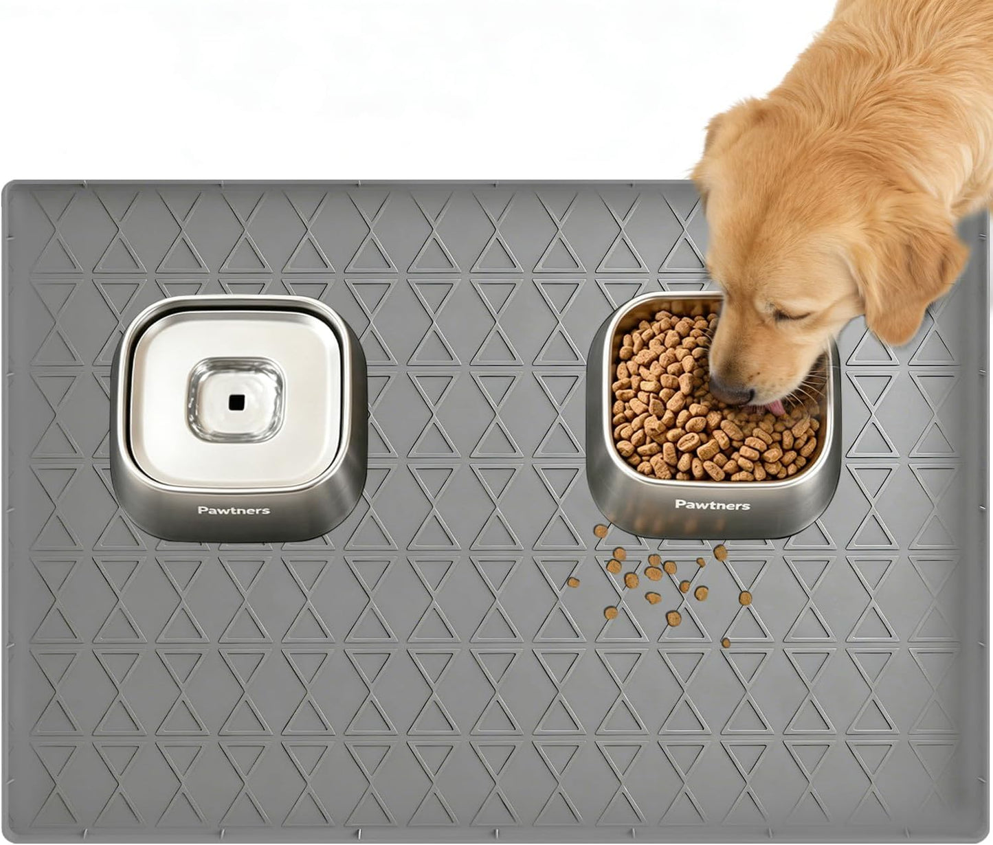 Tapete silicona mascotas con borde elevado impermeable