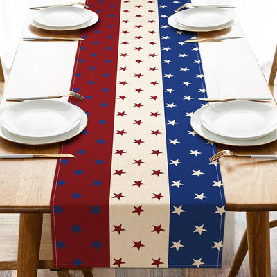 Manteleta de mesa patriótica con estrellas 13 x 48 pulgadas