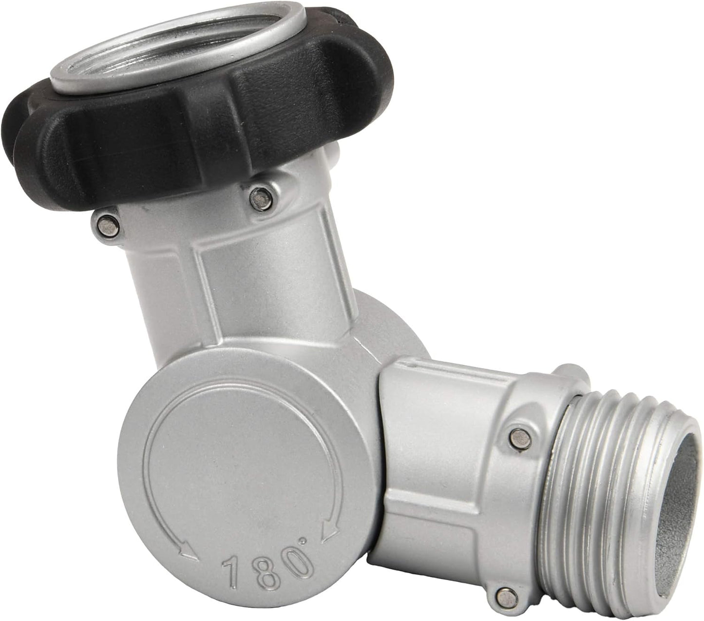 Conector giratorio metálico ajustable 180° y 360°