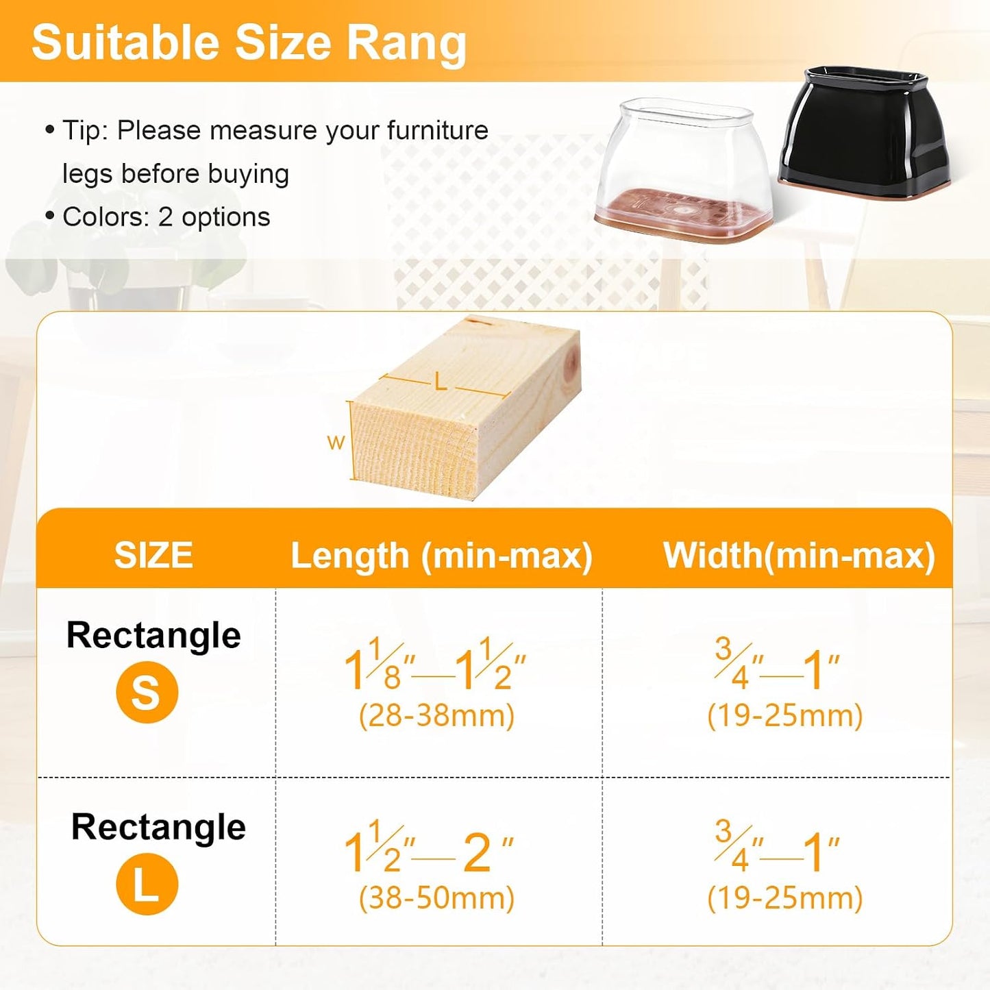 24 Tapas Fieltro Silicona Protección Patas Silla Madera