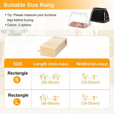 24 Tapas Fieltro Silicona Protección Patas Silla Madera