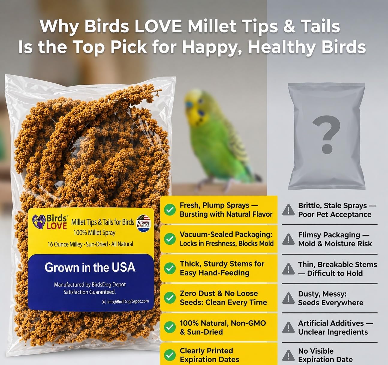 Comida mijo para pájaros 1libra periquitos y canarios