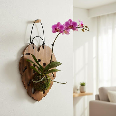 Kit montaje helecho cuerno ciervo soporte vertical orquídeas marrón