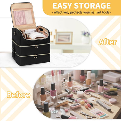 Organizador esmalte uñas 117 botellas 3 capas portátil