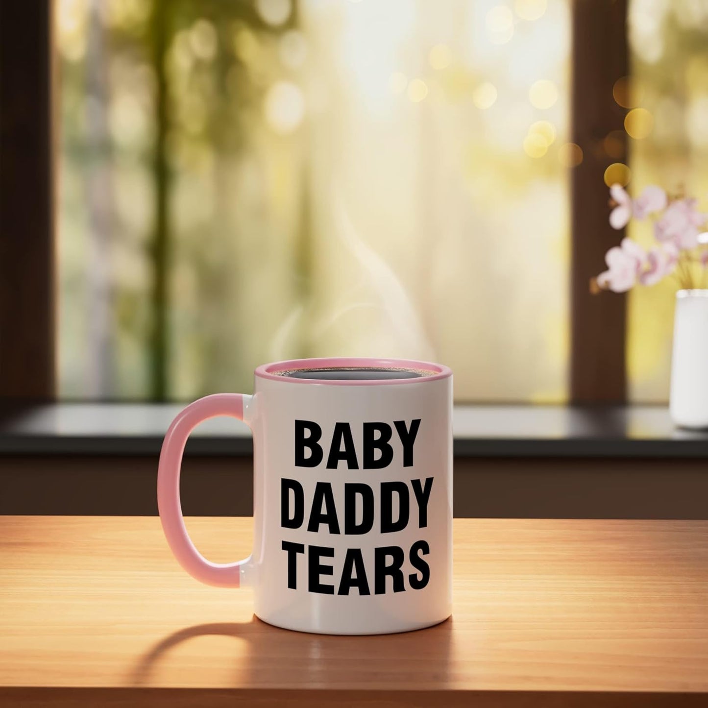 Taza cerámica Baby Daddy Tears Rosa/Blanca