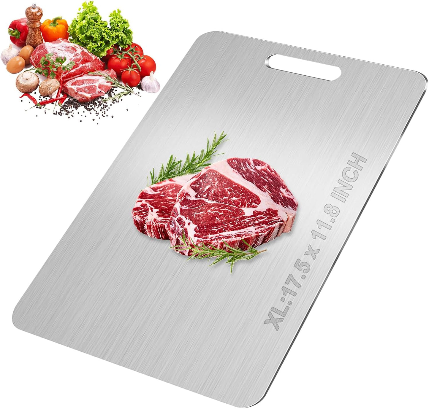 Tabla de cortar de acero inoxidable para alimentos y encimeras de cocina