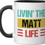 Taza cerámica Matt Name negra/blanca