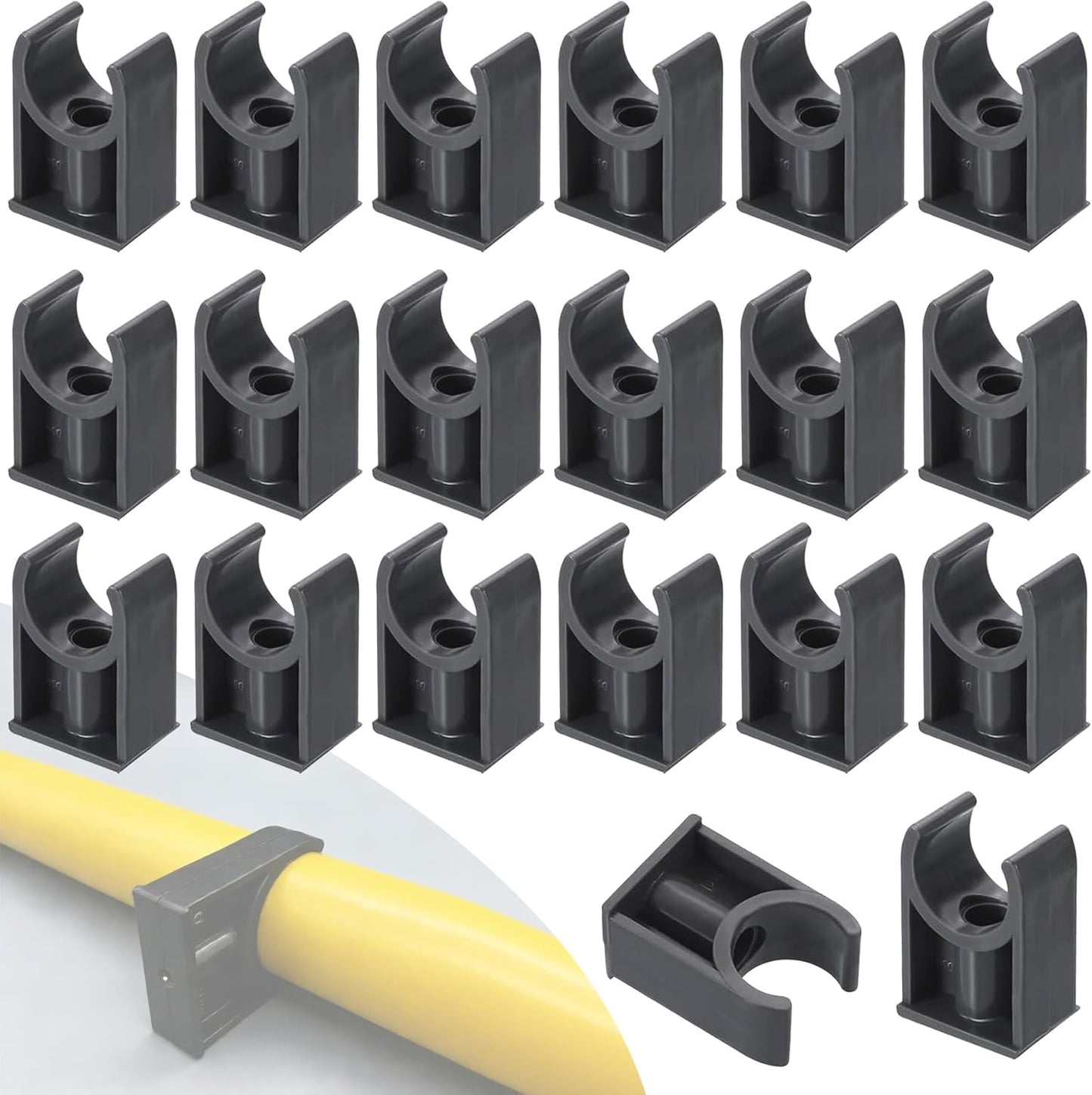 Soporte tubería PVC abrazadera fijación 0.79pulg 20 Uds