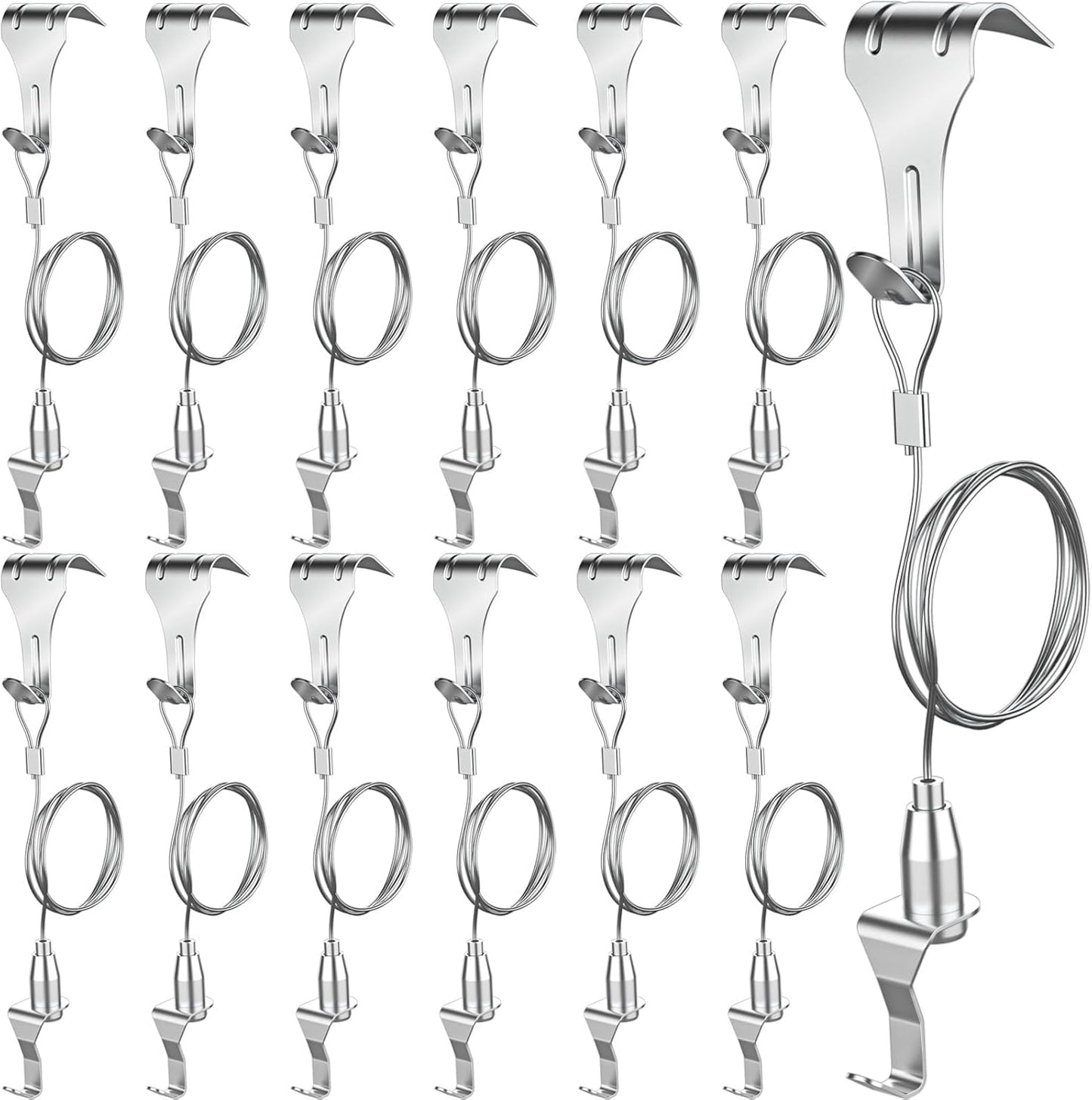 Pack 16 ganchos para riel de fotos con cable ajustable 3ft