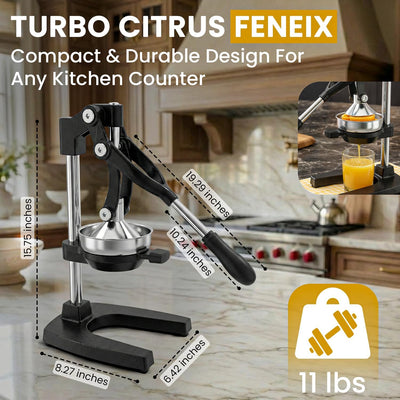 Exprimidor manual acero fundido para cítricos negro