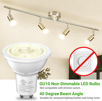 Bombillas LED GU10 no regulables 4W blanco cálido 300lm