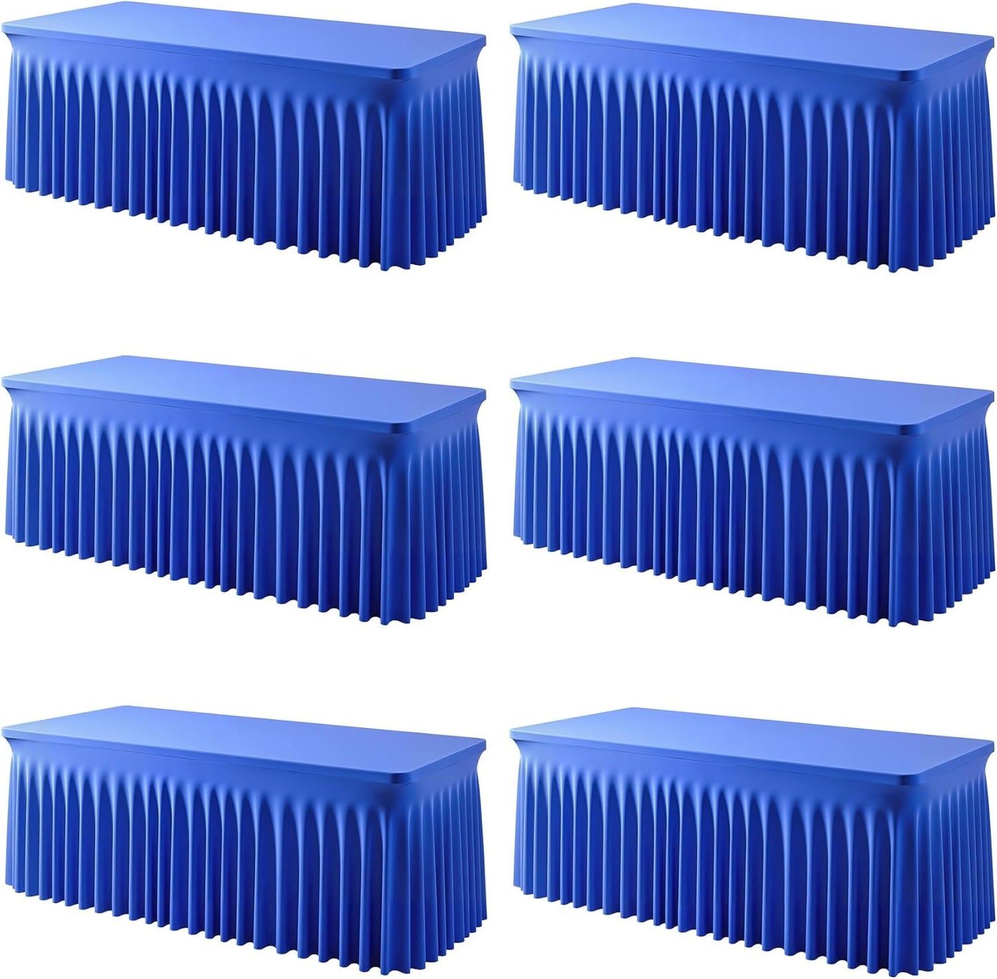 6 Manteles Elastano Azul Rey 6ft para Mesa Rectangular Bodas