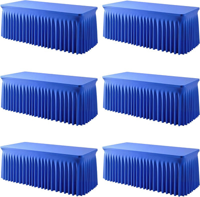 6 Manteles Elastano Azul Rey 6ft para Mesa Rectangular Bodas