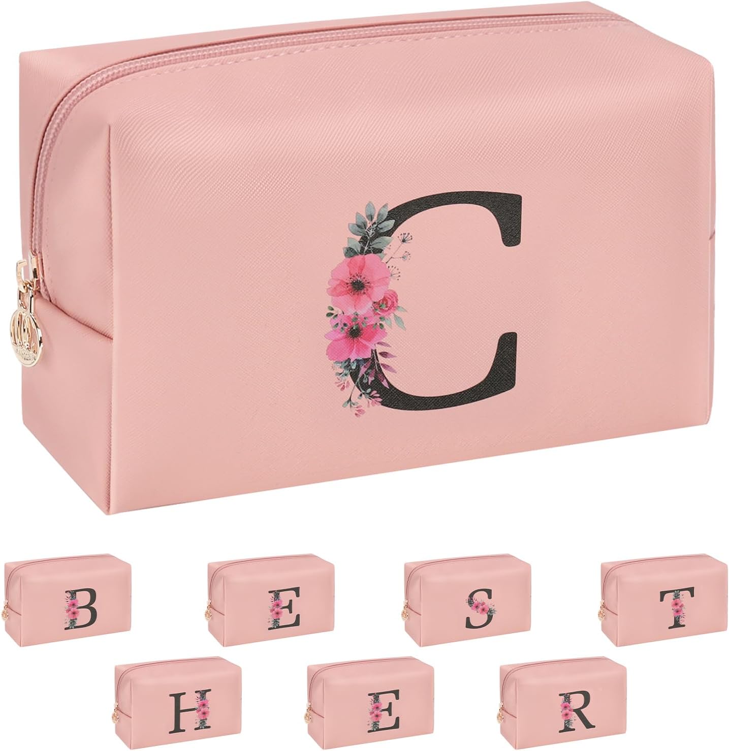 Bolsa maquillaje viaje con inicial para mujer y niña