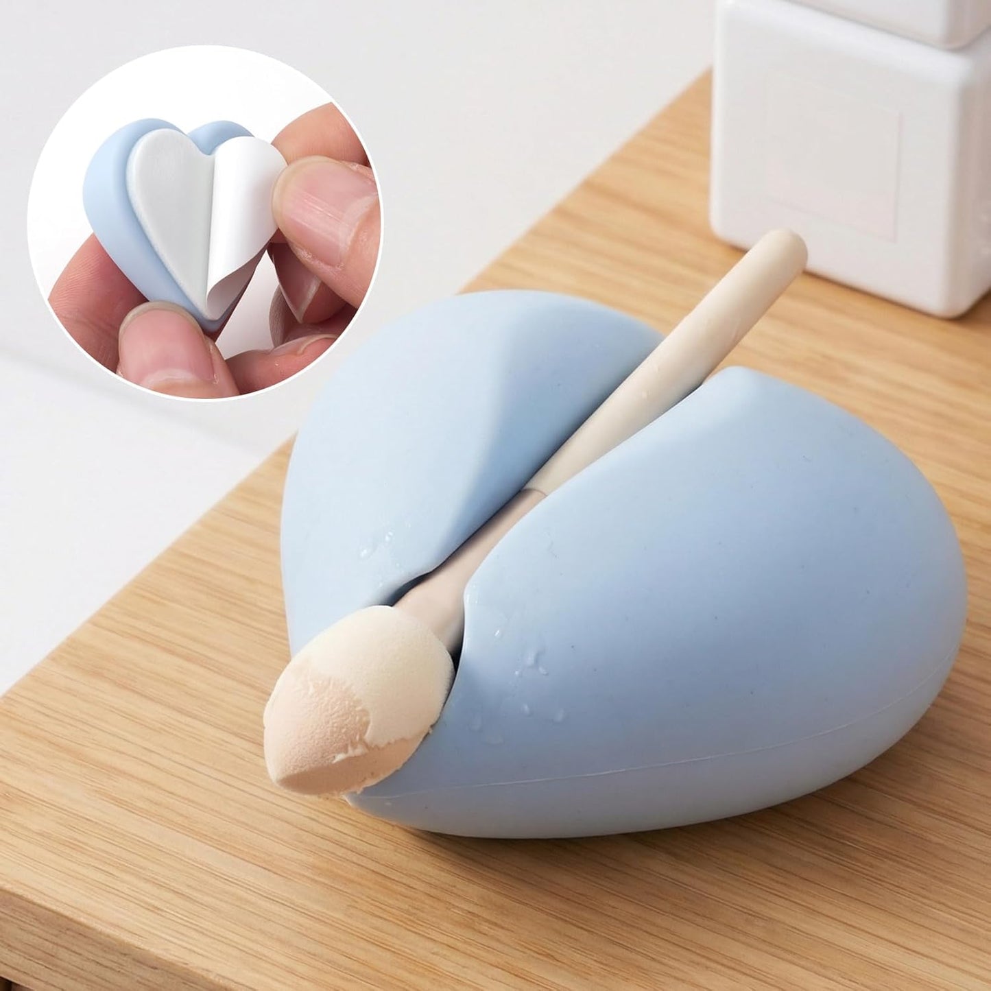 5 Clips Adhesivos Corazón para Gestión de Cables Blanco Verde Rosa