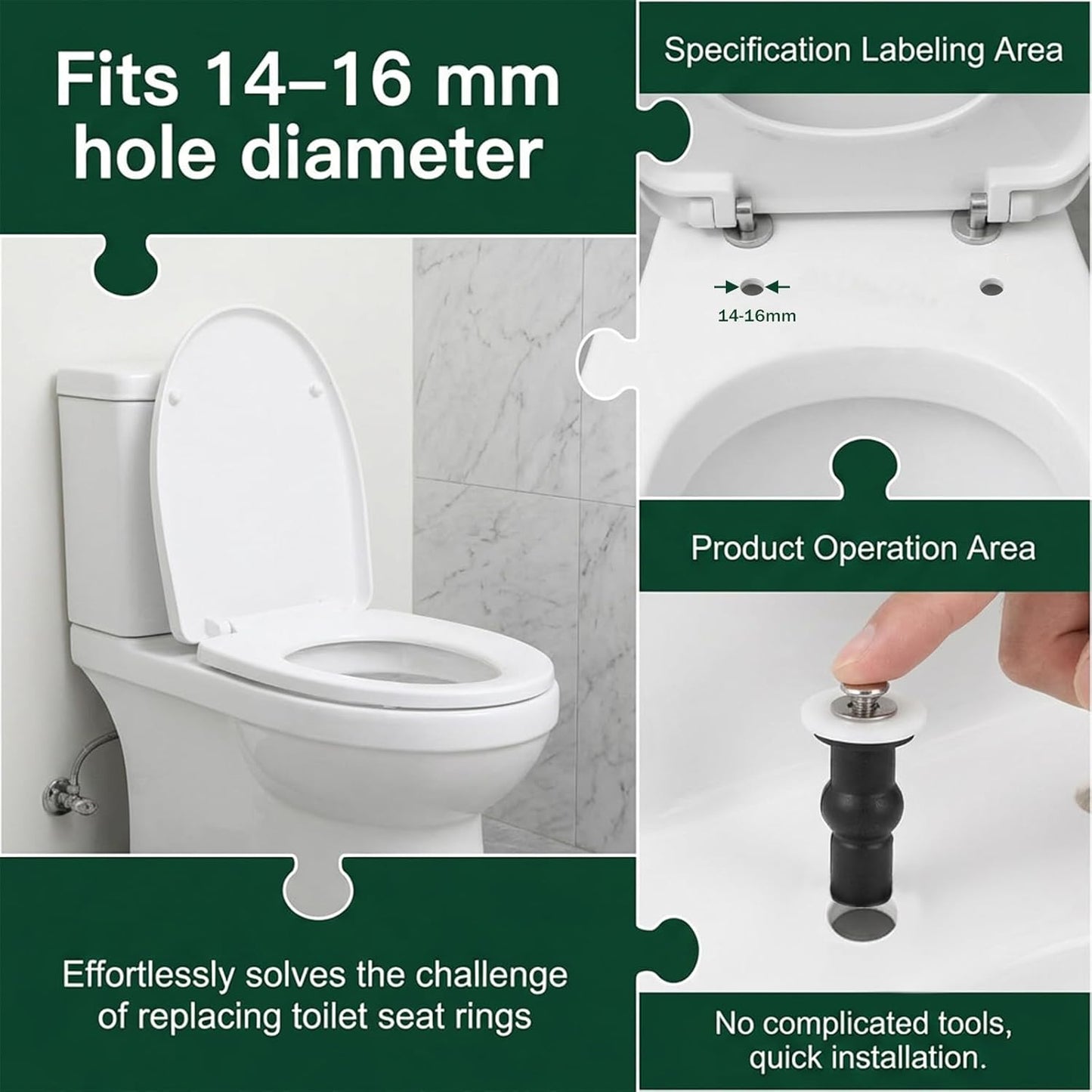 Set 6 S Bisagras Asiento Inodoro Kit Fijacion Universal