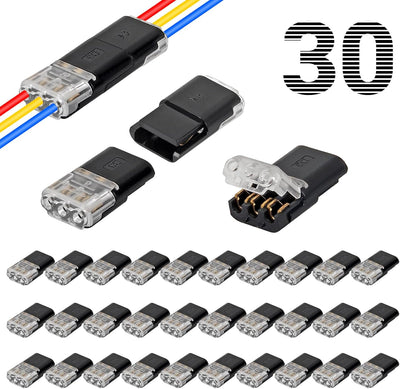 30 Conectores Doble Cable 3 Pines para Tira Led