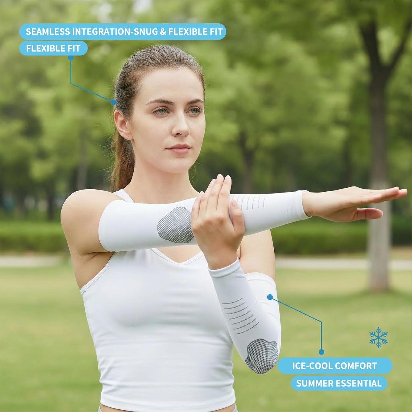 Manga deportiva unisex protección solar seda de hielo