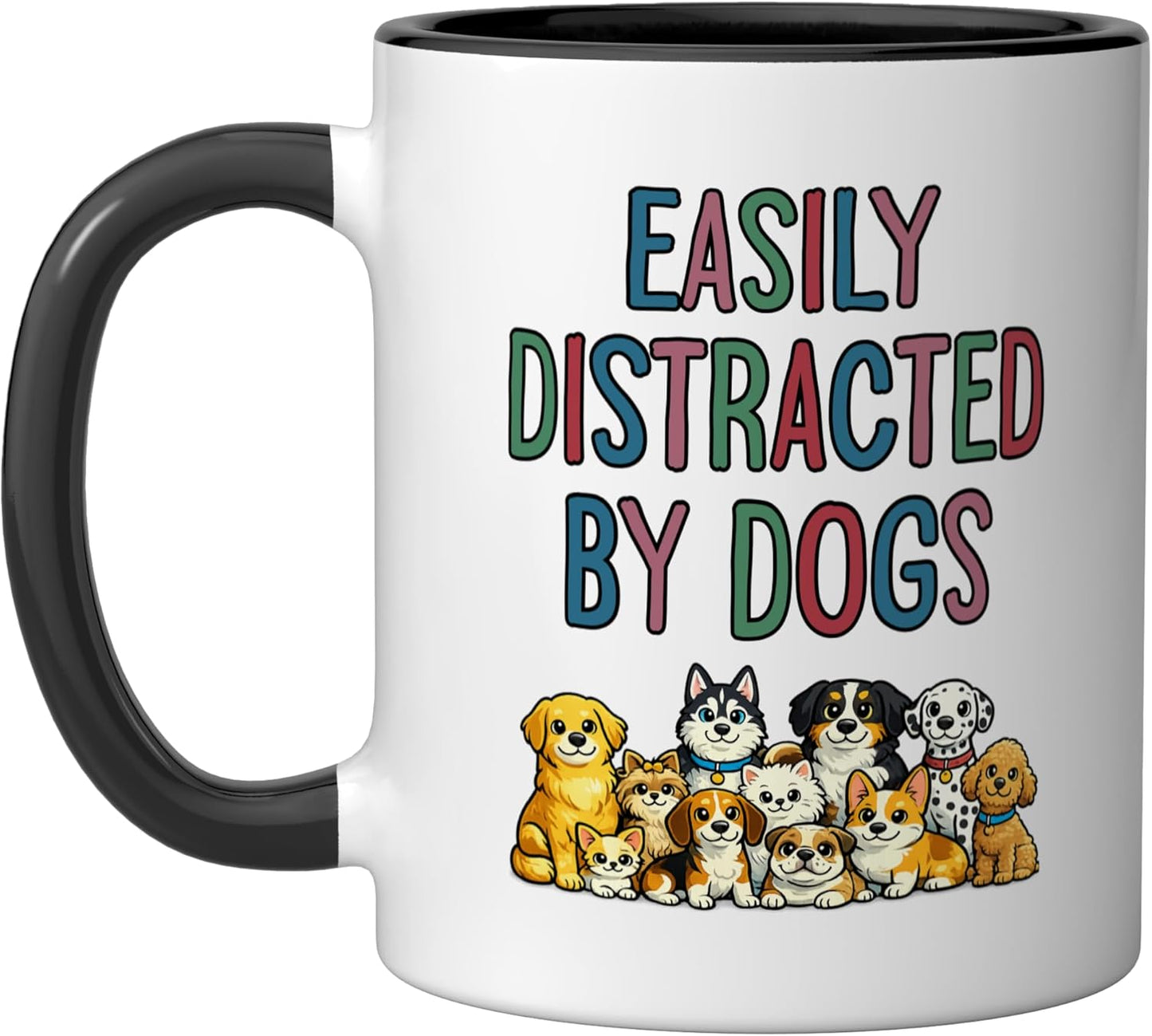 Taza Cerámica Perro Amante Diseño Negro/Blanco