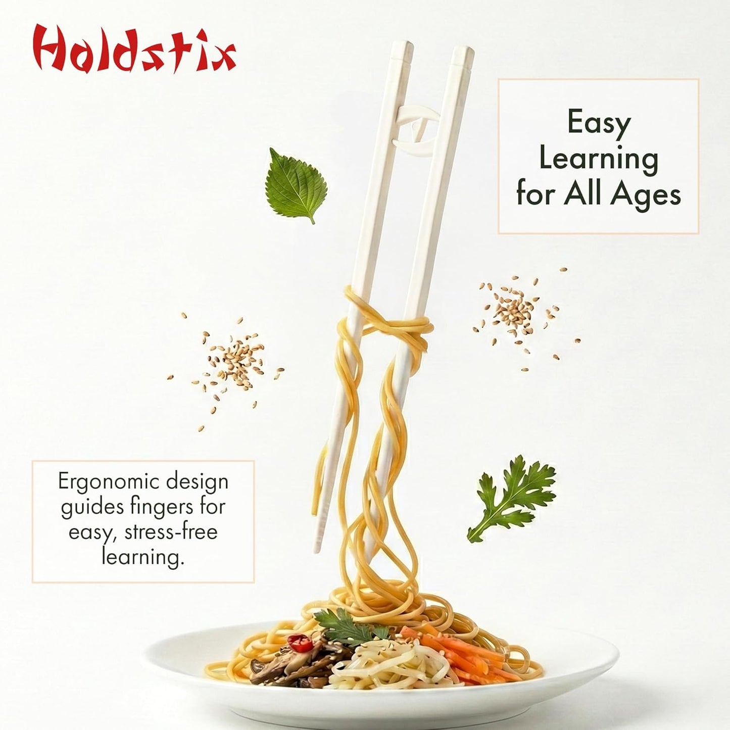 Palillos Holdstix reutilizables para adultos y principiantes con diseño ayudante