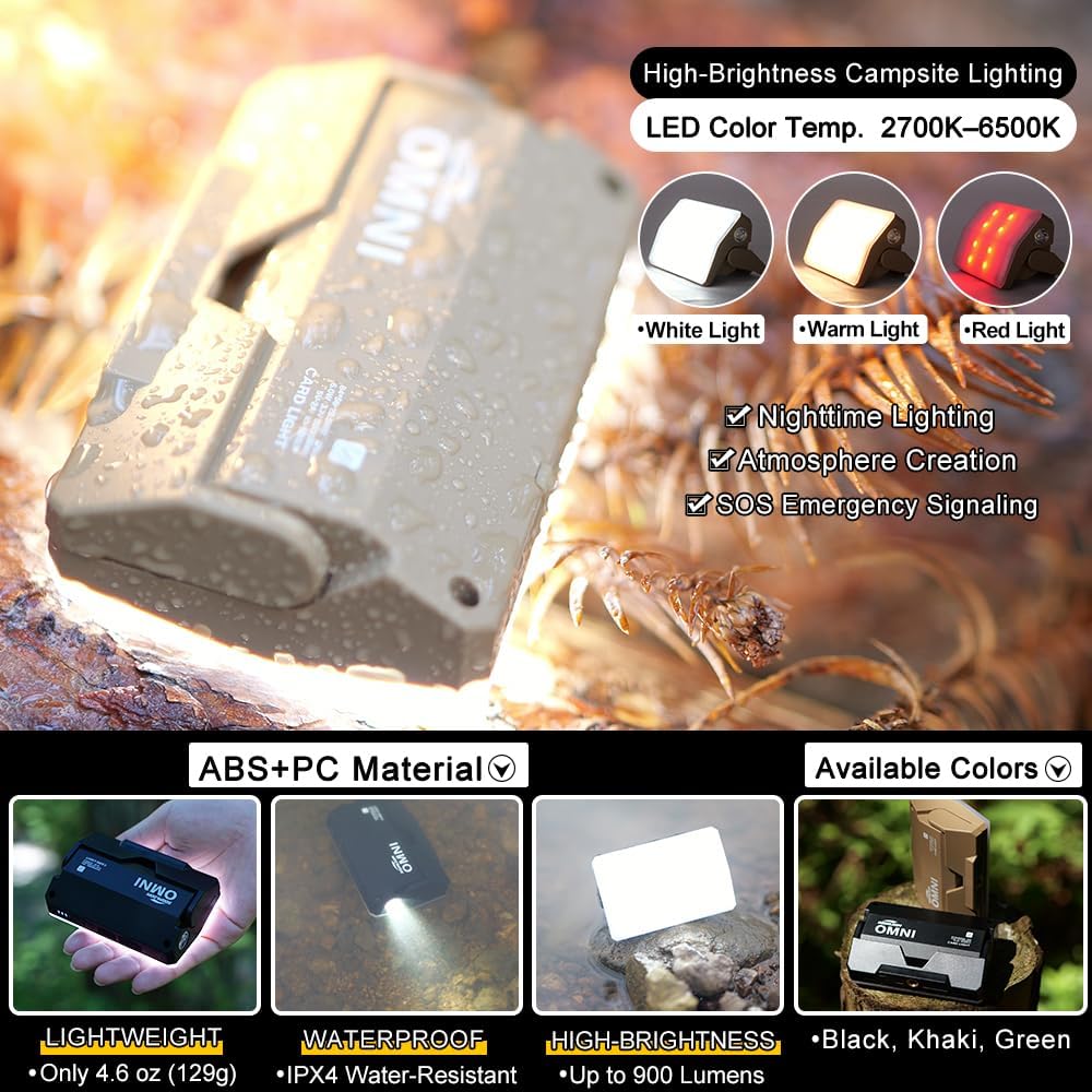 Linterna camping OMNI LED 80-900LM recargable USB-C ajustable