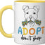 Taza cerámica de perro rescatado Adopt Don’t Shop amarillo/blanco