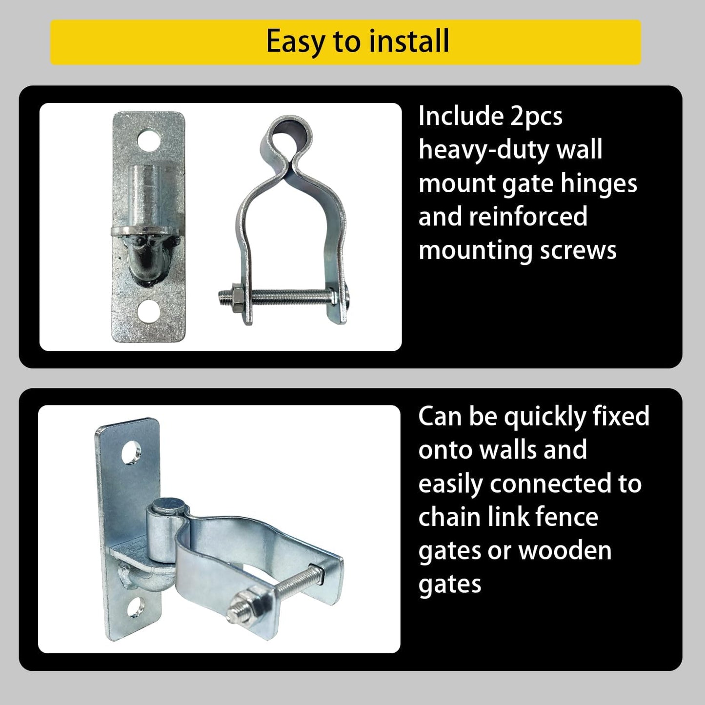 2 Bisagras Puerta Resistentes 1-3/8pulg para Valla Cadena y Madera