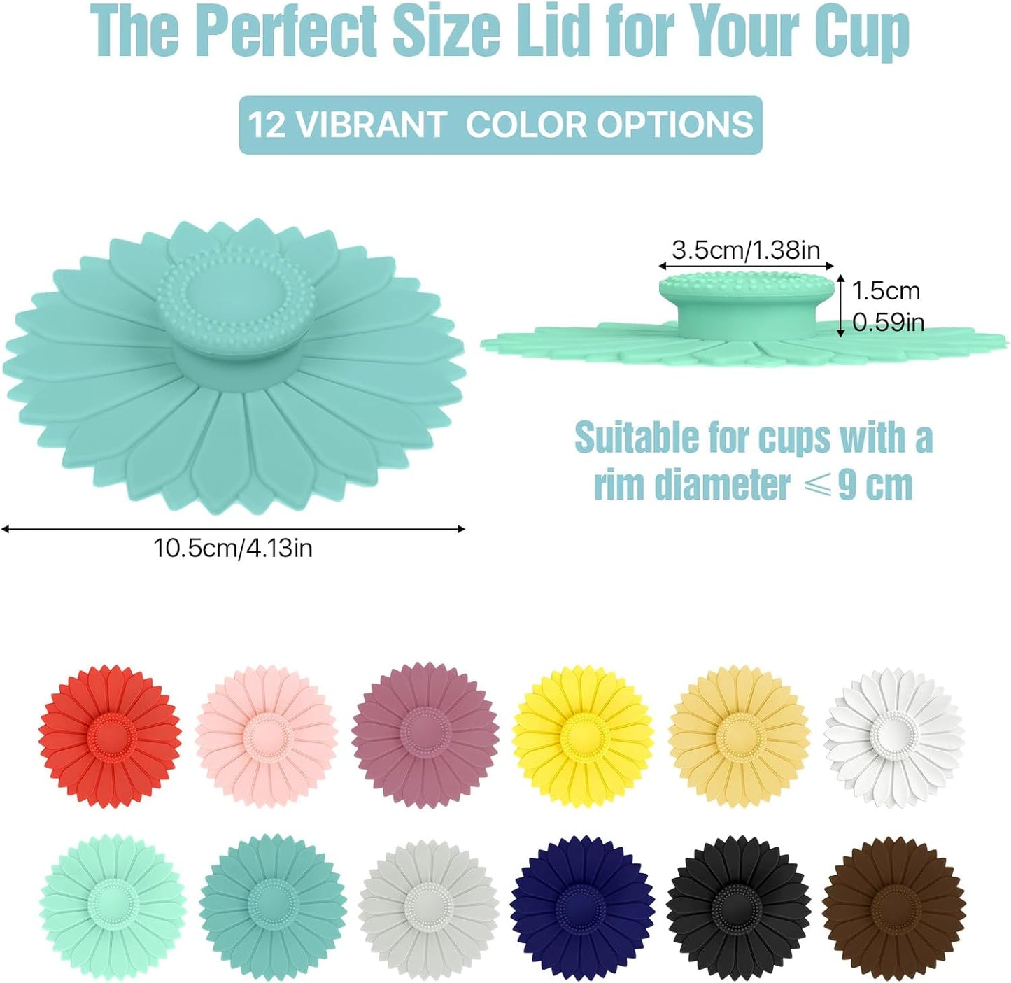 Tapas de silicona multicolor para tazas de 4.3 pulgadas