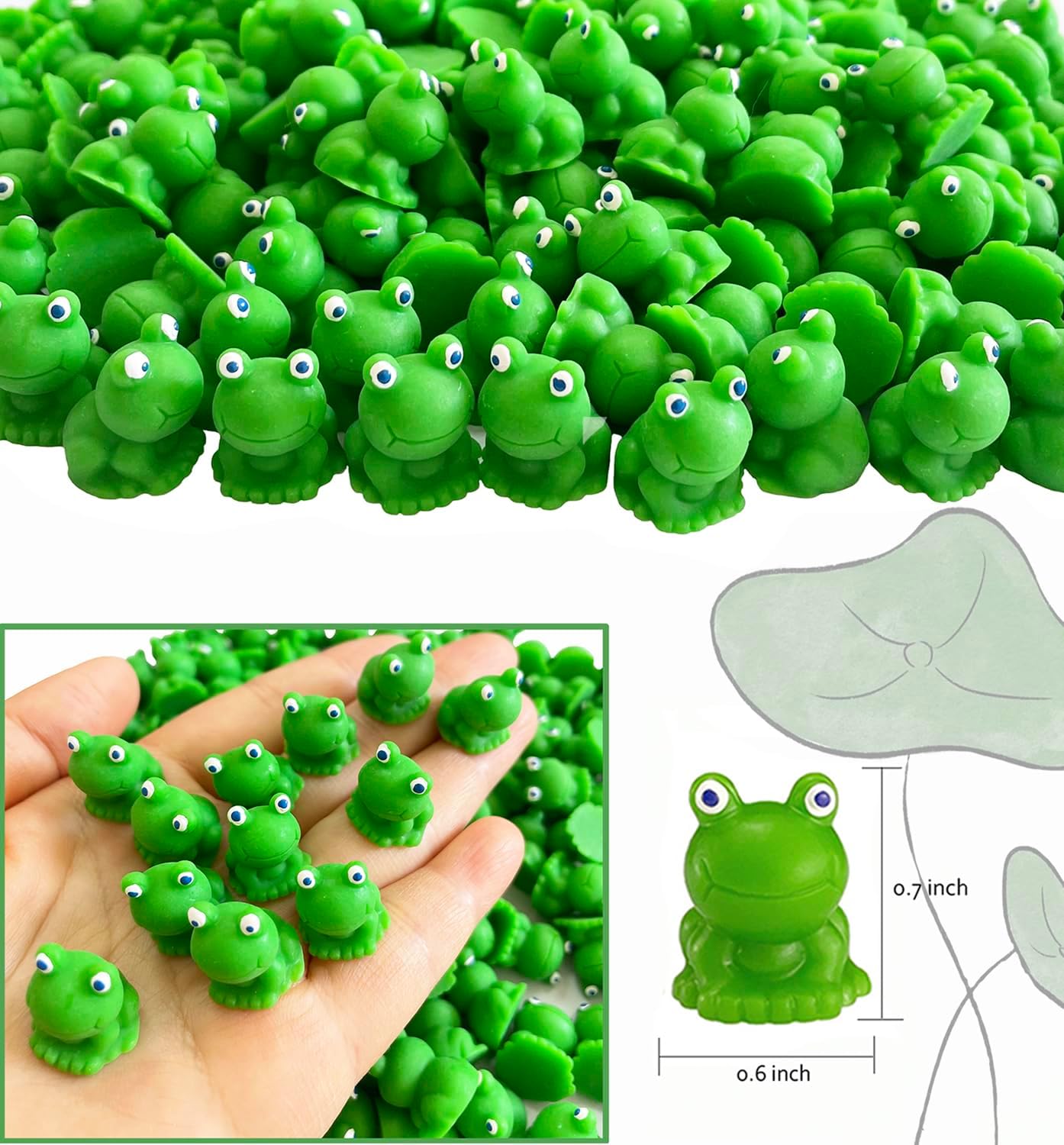 100 Pzas ranas resina plástico manualidades jardín
