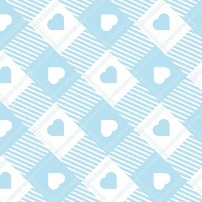 Papel Tapiz Azul Blanco Cuadros Románticos 17.3x118pulg